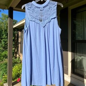 Lily Star Periwinkle blue lace boho dress